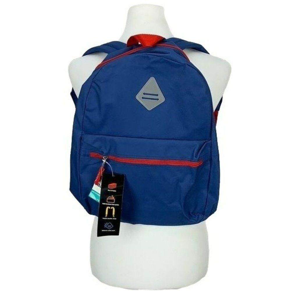 Wexford Unisex Boys Girls ‎ Blue With Red Piping Backpack